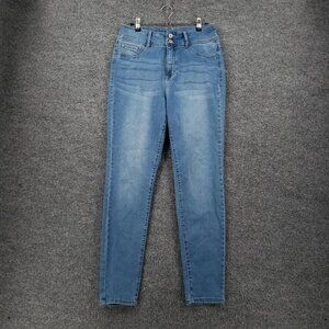 Women's Blue High Waist Skinny Stretch Medium Wash Jeans